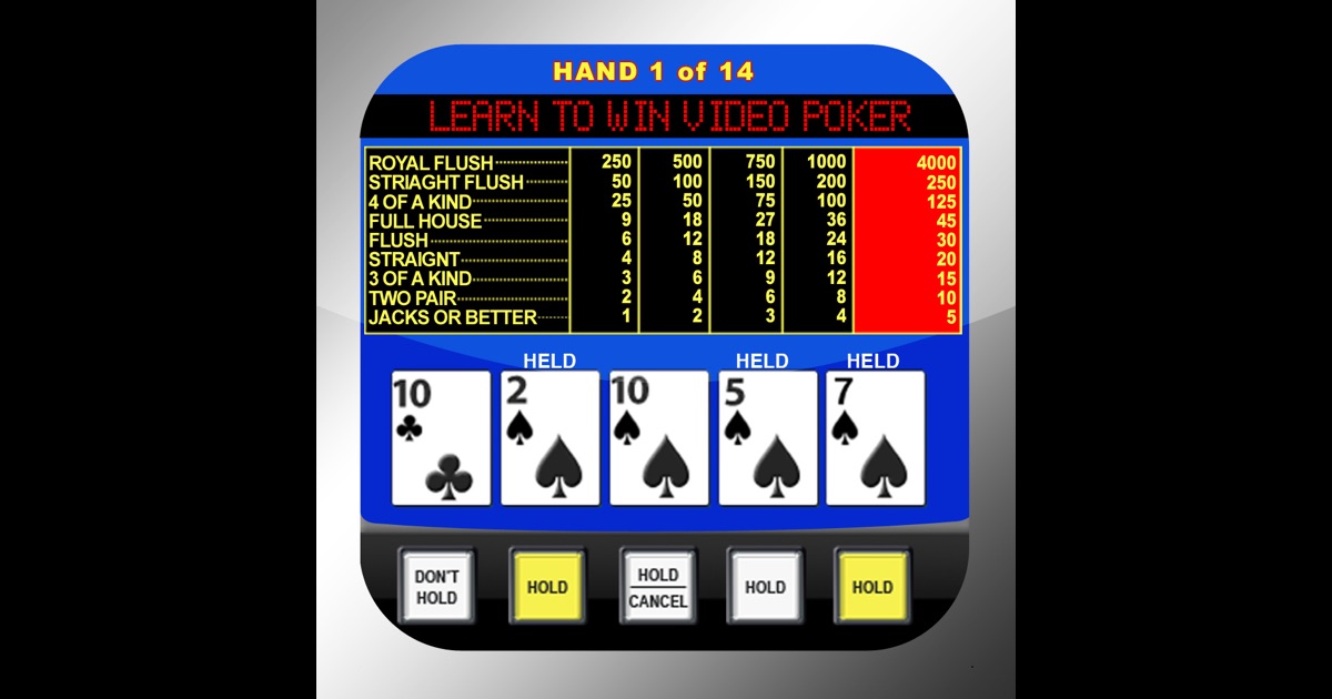 Video poker trainer app