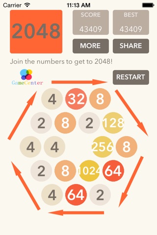 2048-hexagon screenshot 2