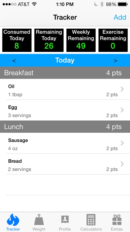 Pts. Calculator With Weight and Exercise Tracker for Weight Loss - Fast Food and Calorie Watchers Diary App by Awesomeappscenter