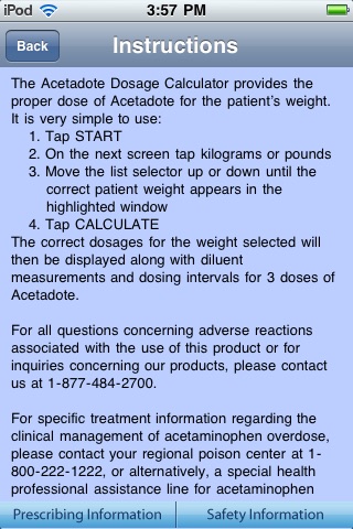 Acetadote Dosage Calculator screenshot 2