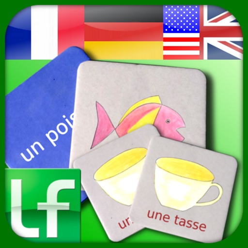 Learn friends' Card Matching Game - English, German and French