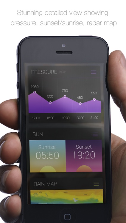 Weather palette for iPhone - Detailed free daily / weekly live forecast