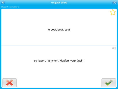 Скриншот из _English irregular verbs_