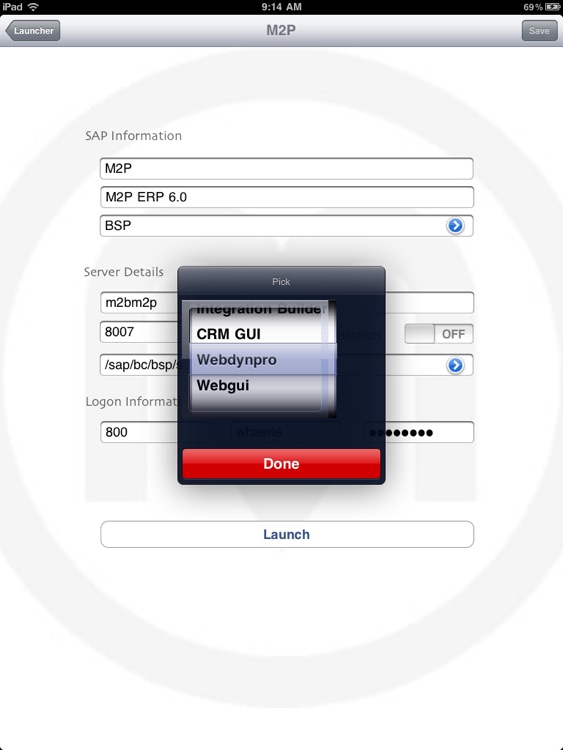 SAP Launcher