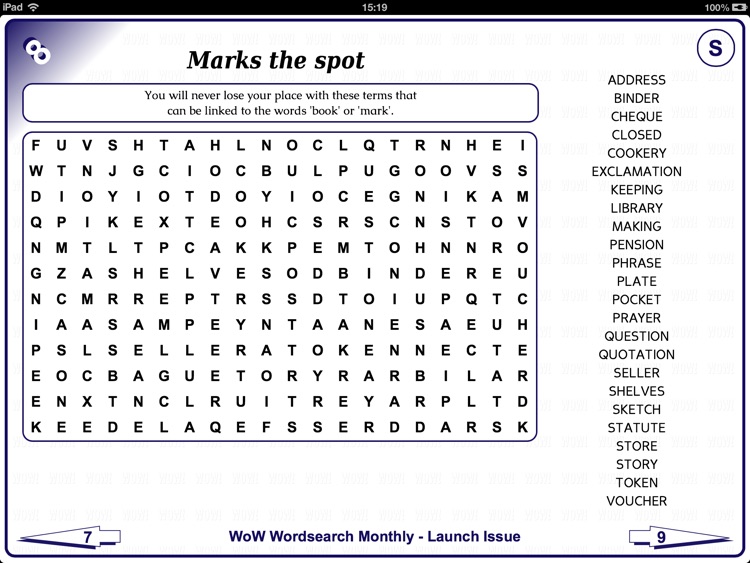 WoW Wordsearch Monthly