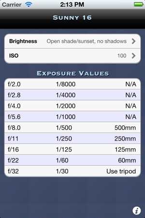 Sunny 16 Exposure Calculator(圖1)-速報App