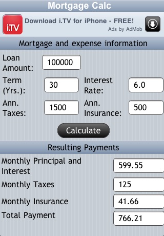 Free Mortgage Calc screenshot 2