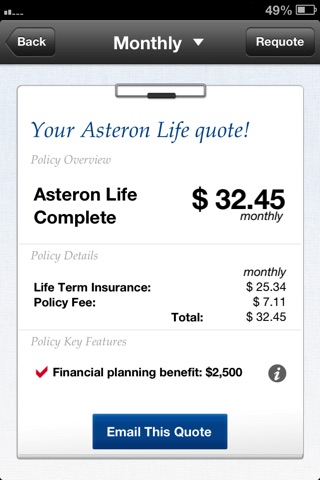 Asteron Life - Life Insurance Quotes screenshot 3