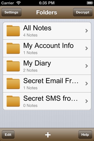 Hide My Notes,SMS and Email screenshot 2