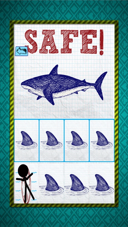 Stick-man Doodle Steps: Dont Step on The Shark Fins screenshot-4