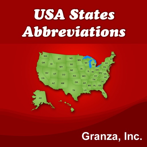 USA States Abbreviations Flash Cards