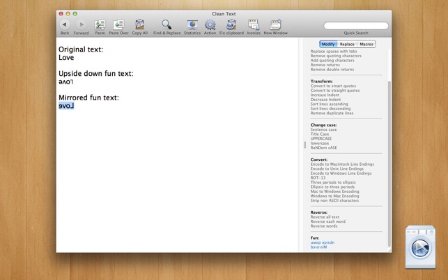mac app clean text