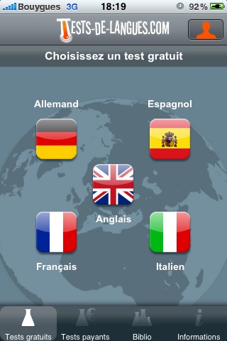 Tests de Langues - Quiz Anglais, Français, Espagnol,  Italien, Allemand screenshot 4