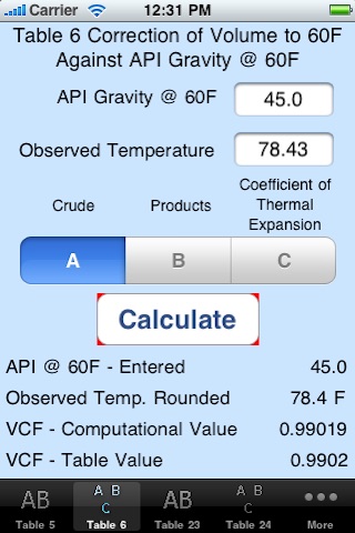 PETROLEUM VOLUME CORRECTION TABLES – Crude Oil, Gasoline, Jet Fuel & Kerosene screenshot-3