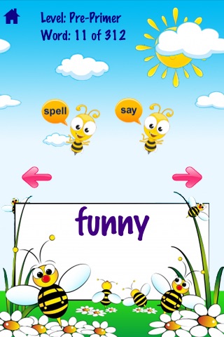 A Bee See Sight Words - Talking & Spelling Flash cards Kids / Toddler Games screenshot-3