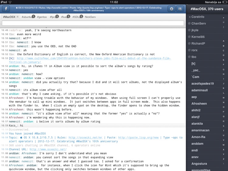 Mango IRC HD - Chat client