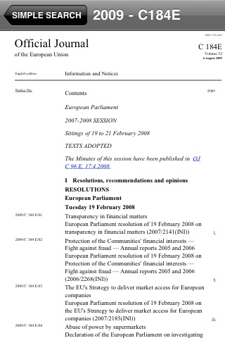 iEurLex European Union Journal screenshot 2