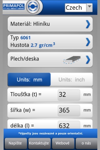 Primapol Metal Weight Calculator screenshot 2