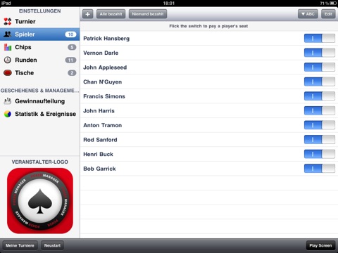 Poker Manager for iPad screenshot 2