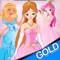 Princess dress up puzzle for girls only - Gold Edition