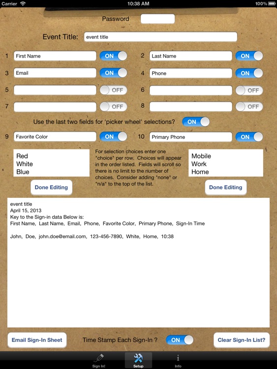 Sign-In Sheet - Collect Attendee Information