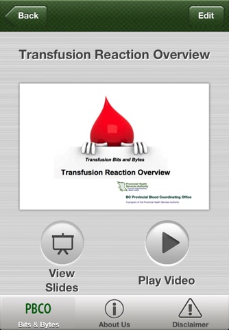BC PBCO Transfusion Bits and Bytes screenshot 4