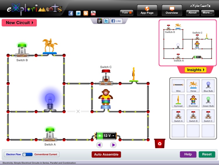 Exploriments: Electricity - Simple Electrical Circuits in Series, Parallel and Combination screenshot-3