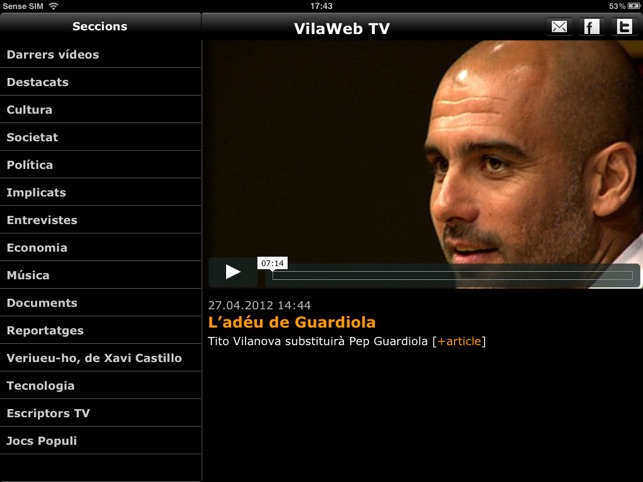 VilaWeb TV per iPad