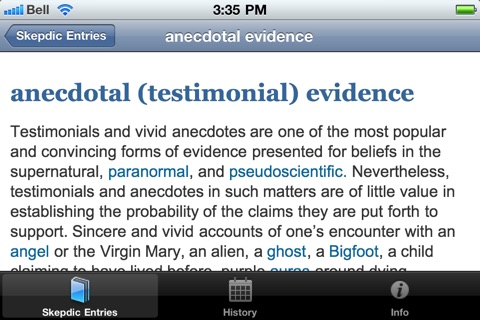 Skeptic's Dictionary screenshot 3