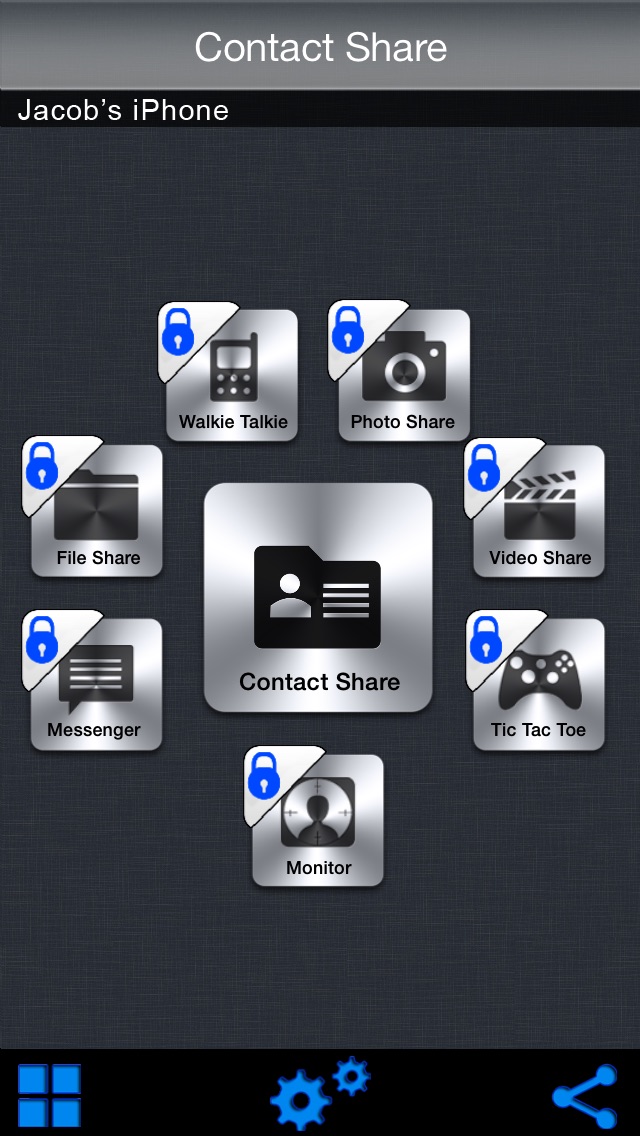 Contact Share with Bluetooth & Wifi – Transfer phonebook within iPhone, iPod & iPad Screenshot 1