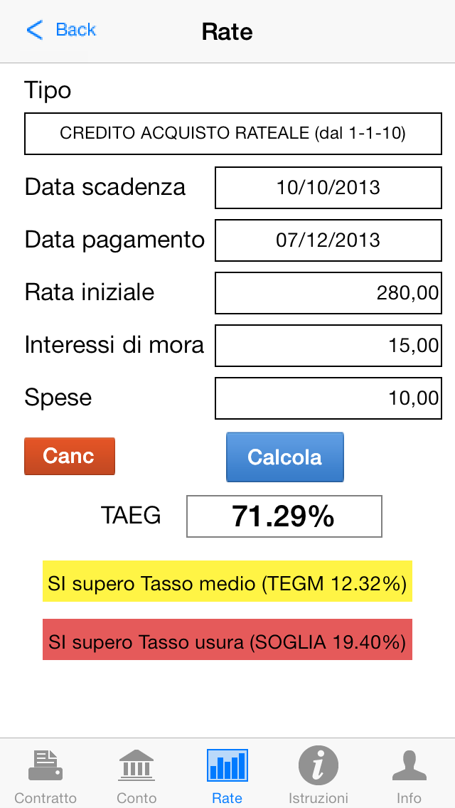 How to cancel & delete TAEG Usura from iphone & ipad 4