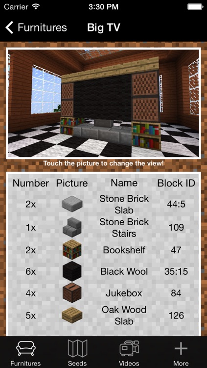 Furniture and Seed Guide for Minecraft