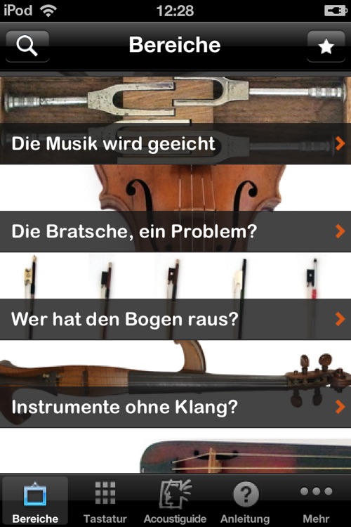 MKG-Patente Instrumente - Schnabelflöten, Trichtergeigen und andere Erfindungen – Acoustiguide App