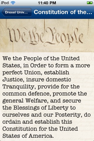 Drexel University U.S. Constitution screenshot 2