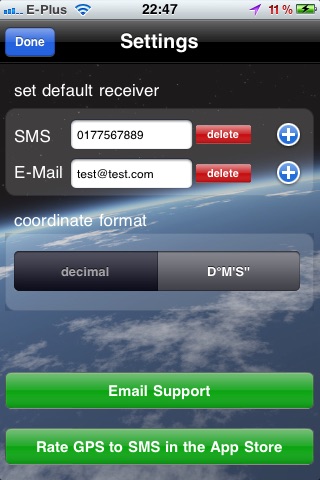 GPS to SMS