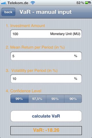 Value at Risk screenshot 4