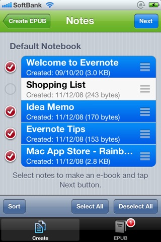 EverEPUB for Evernote screenshot 2