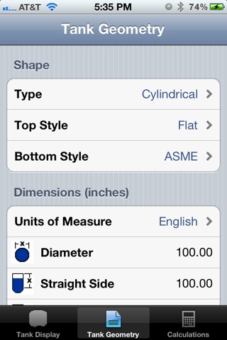 Tank Volume Calc screenshot 2
