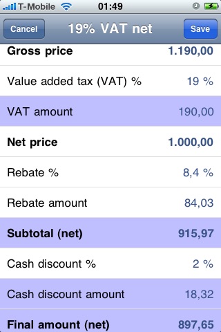 Tax and rebate calculator
