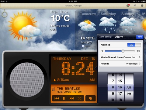 Alarm Clock & Weather HD - Digital Night Stand for iPad screenshot 2