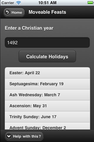 Historical English Calendar screenshot 2