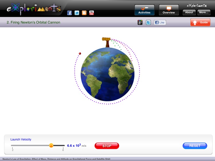 Exploriments: Newton's Law of Universal Gravitation