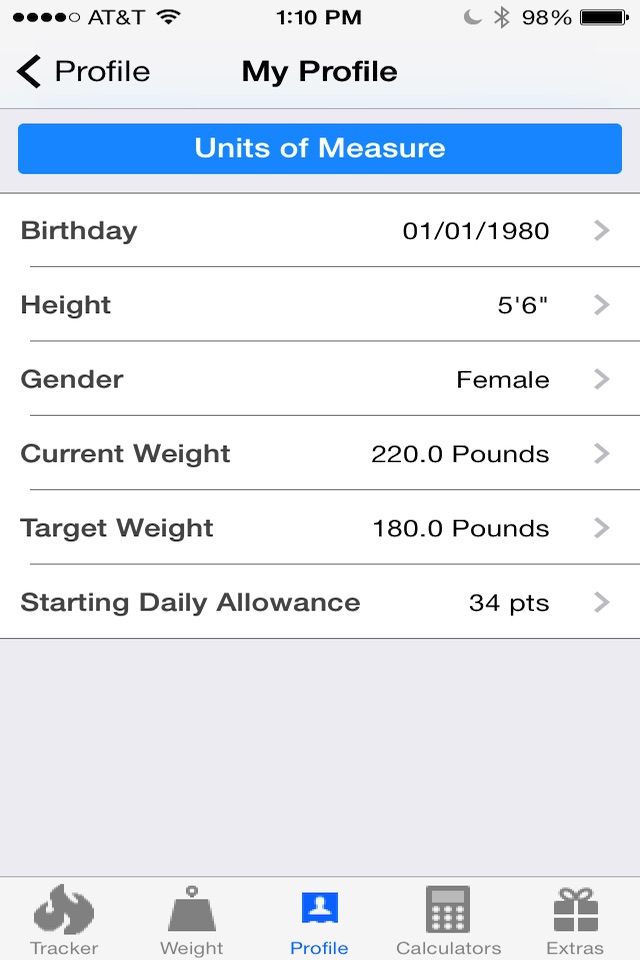 Pts. Calculator With Weight and Exercise Tracker for Weight Loss - Fast Food and Calorie Watchers Diary App by Awesomeappscenter screenshot 3