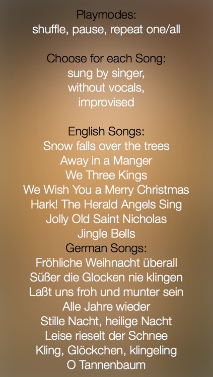 Christmas Music - studio recorded songs to sing along and karaoke