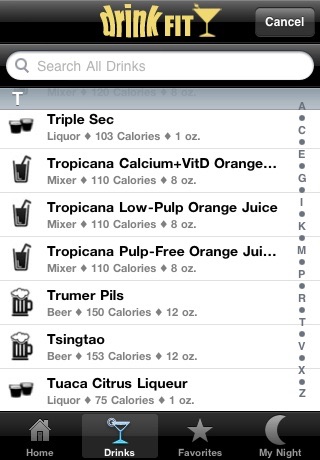 DrinkFit - Beer, Cocktail, Liquor & Wine Nutrition Facts screenshot 2