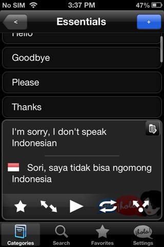 Lingopal Indonesian LITE - talking phrasebook screenshot 2