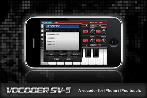 Vocoder Synthesizer SV-5 screenshot 3