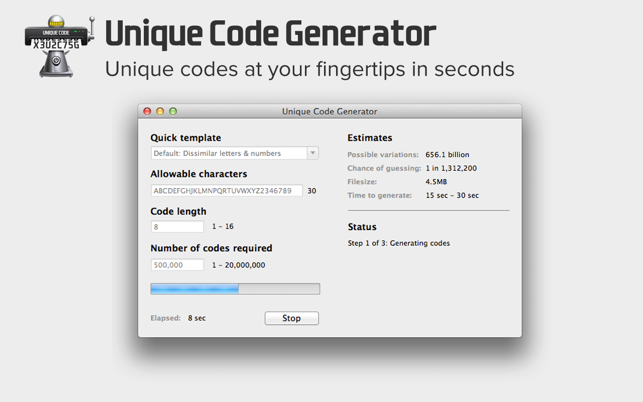 Unique Code Generator