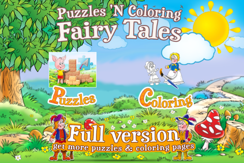 Puzzles 'N Coloring - Fairy Tales / LITE [tags:jigsaw puzzles,colouring pages,games for kids] screenshot 2