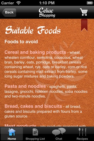 Celiac Shopping List & Gluten Free Recipes screenshot 3